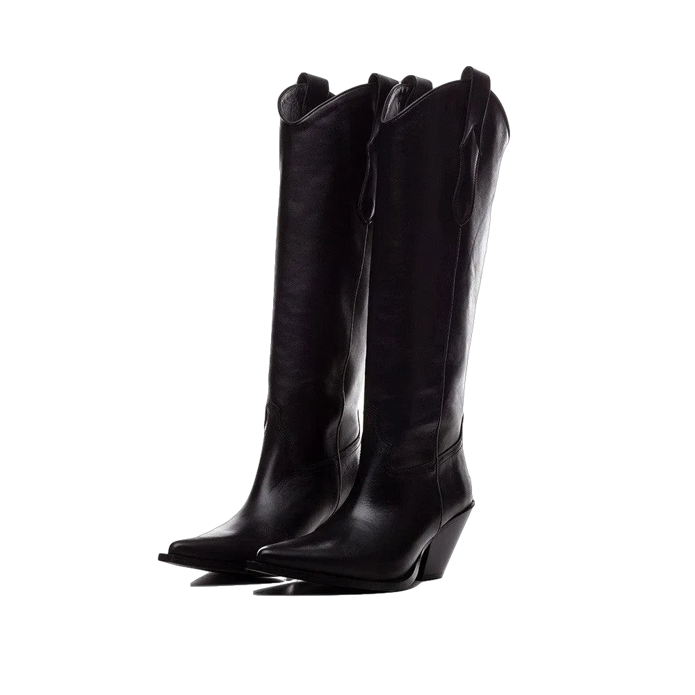 TORAL HIGH BLACK LEATHER BOOTS