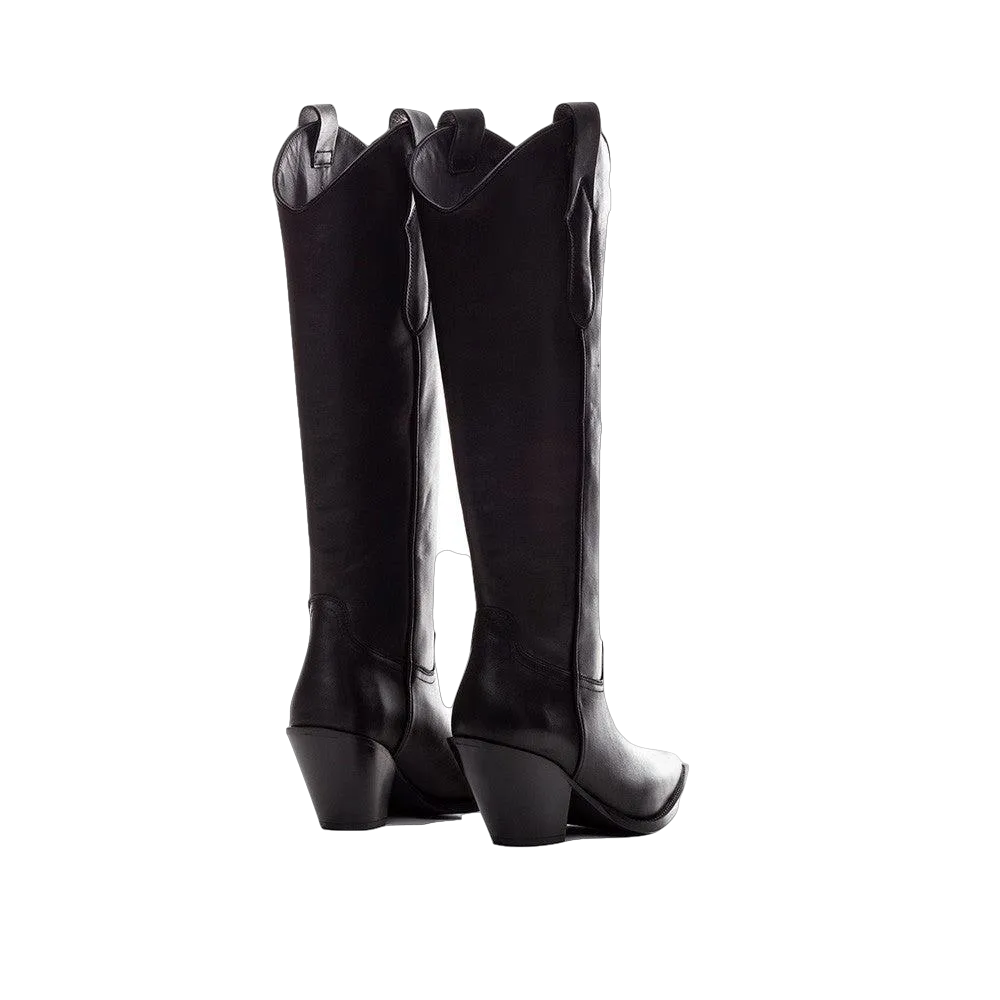 TORAL HIGH BLACK LEATHER BOOTS