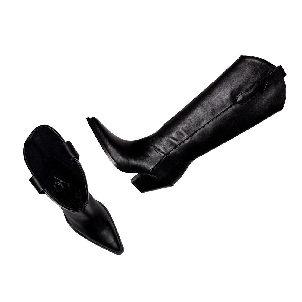 TORAL HIGH BLACK LEATHER BOOTS