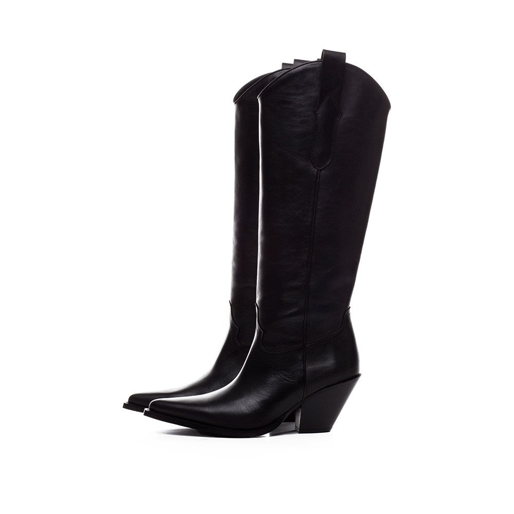 TORAL HIGH BLACK LEATHER BOOTS