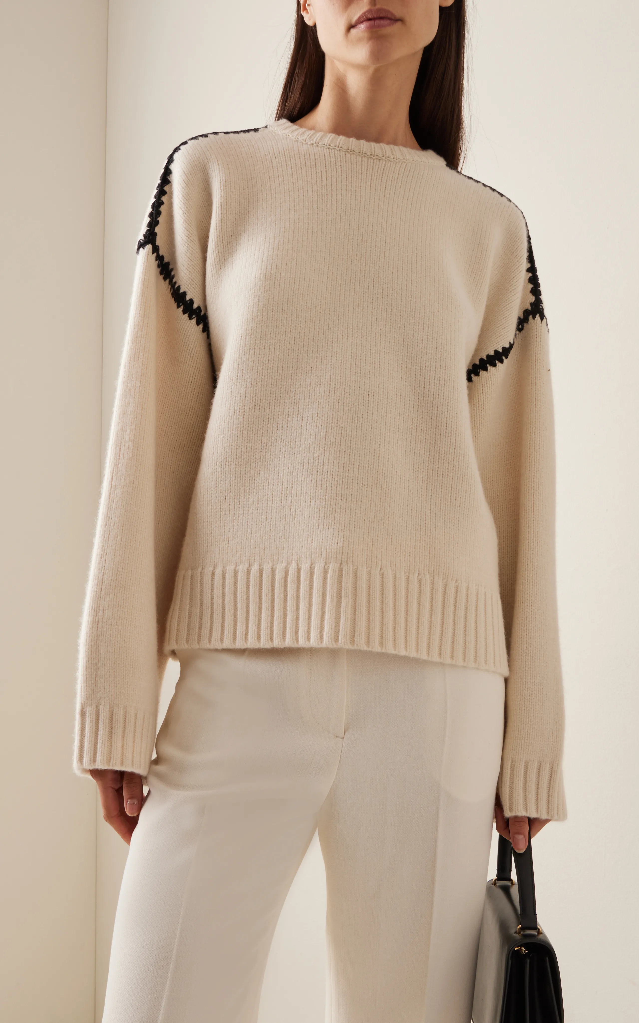 Toteme Embroidered Wool-Cashmere Sweater