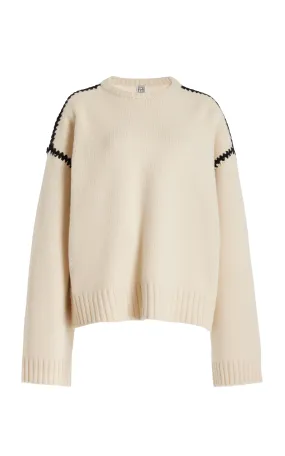 Toteme Embroidered Wool-Cashmere Sweater