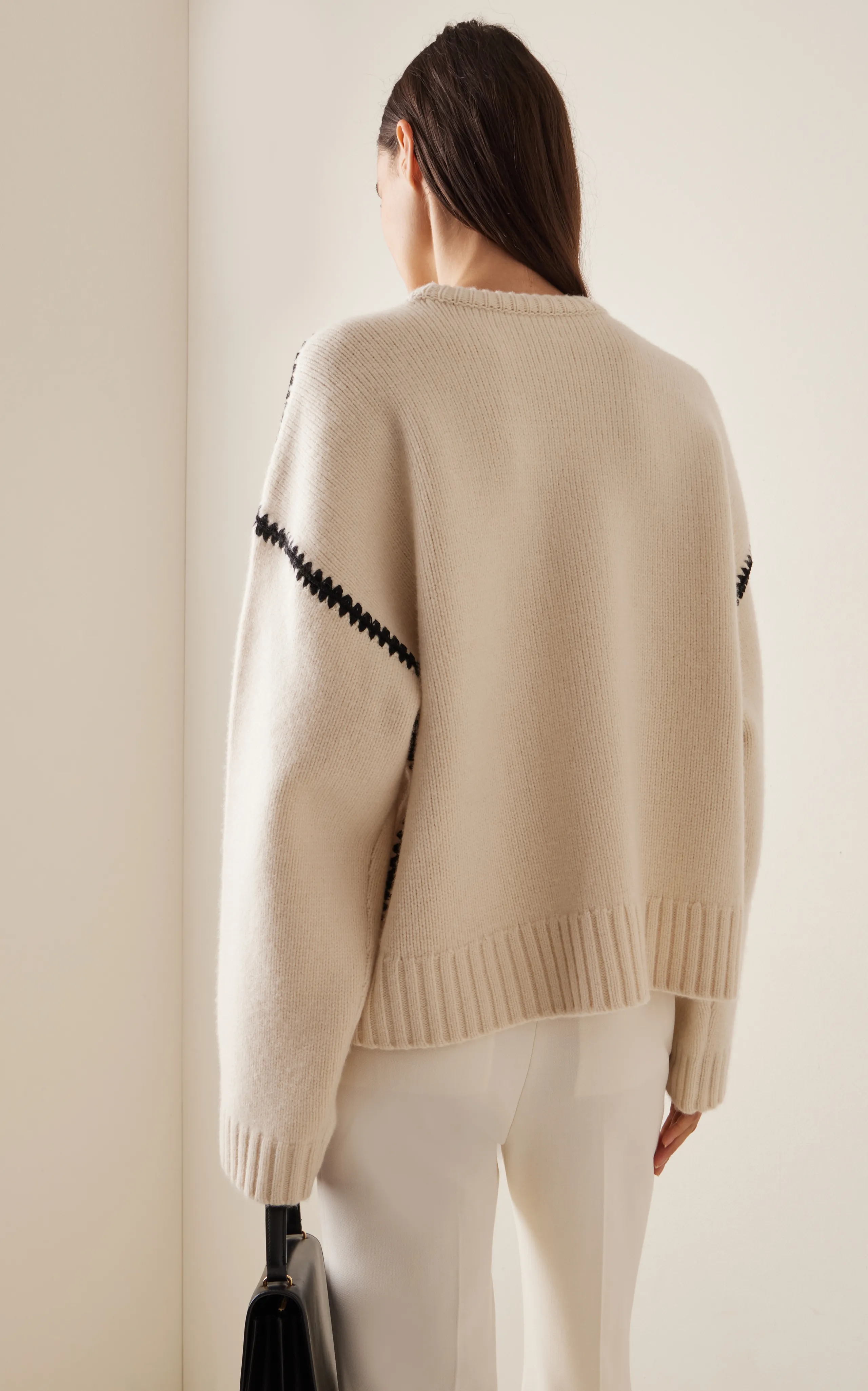 Toteme Embroidered Wool-Cashmere Sweater