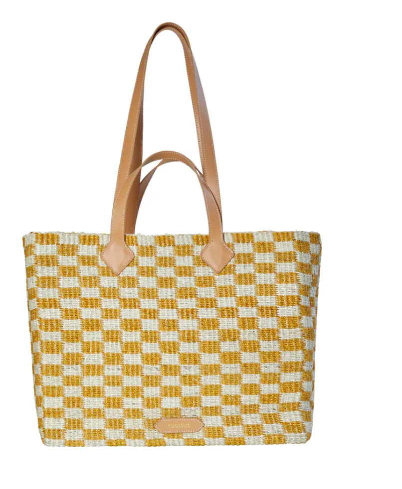 Tropical Check Beach Tote