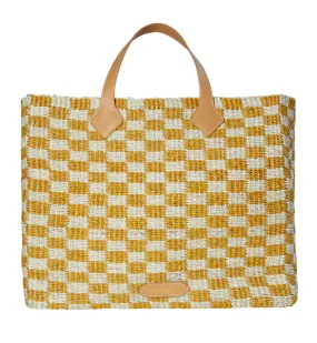 Tropical Check Beach Tote