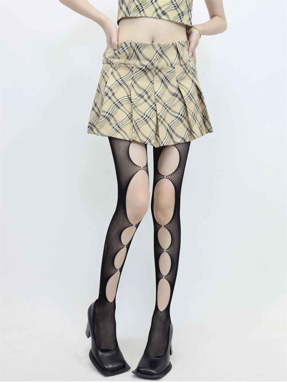 Twilight Fishnet Cut Out Gem Tights