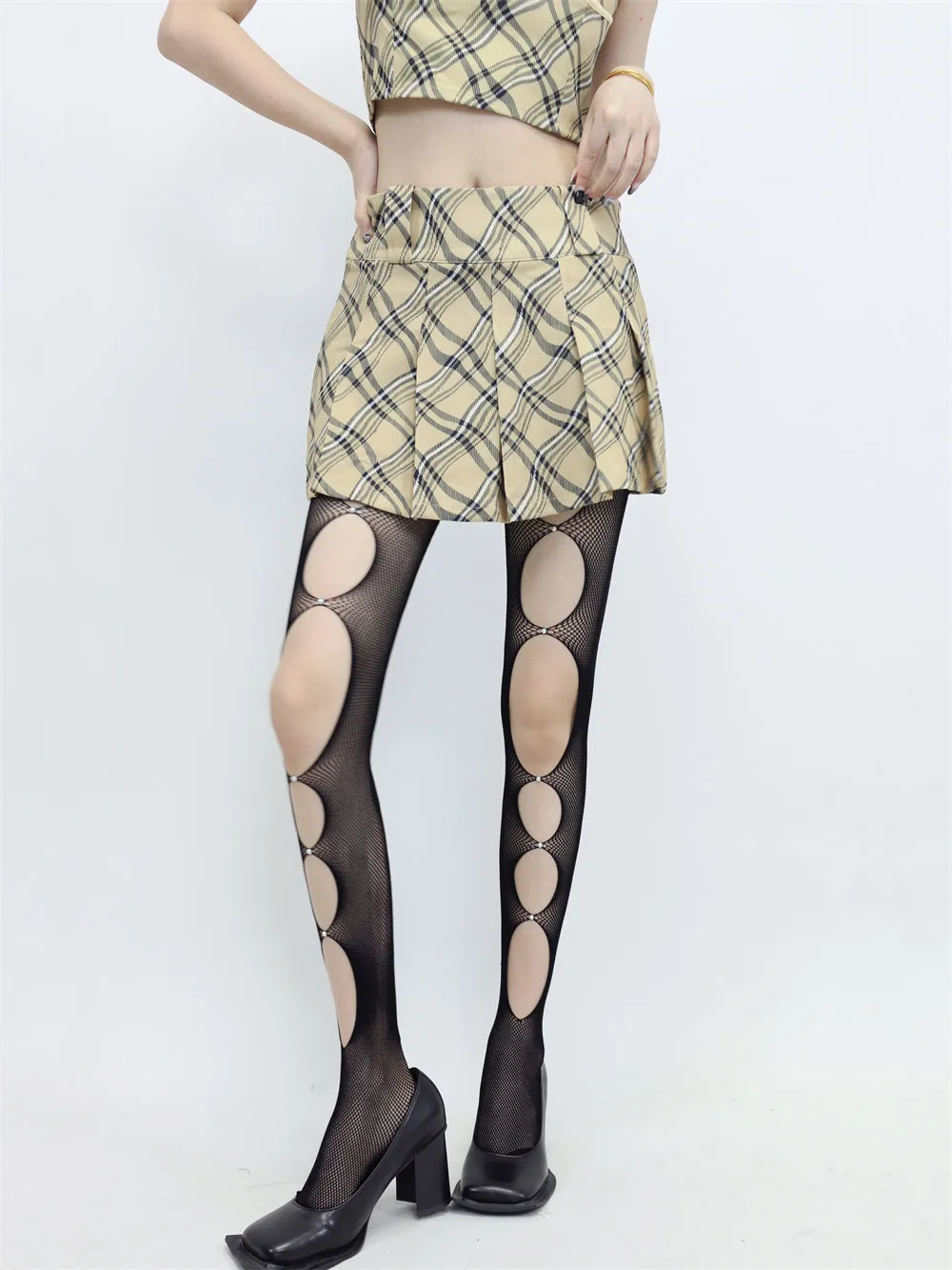 Twilight Fishnet Cut Out Gem Tights