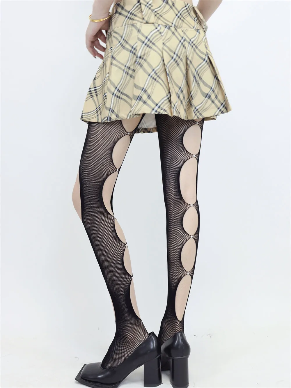 Twilight Fishnet Cut Out Gem Tights