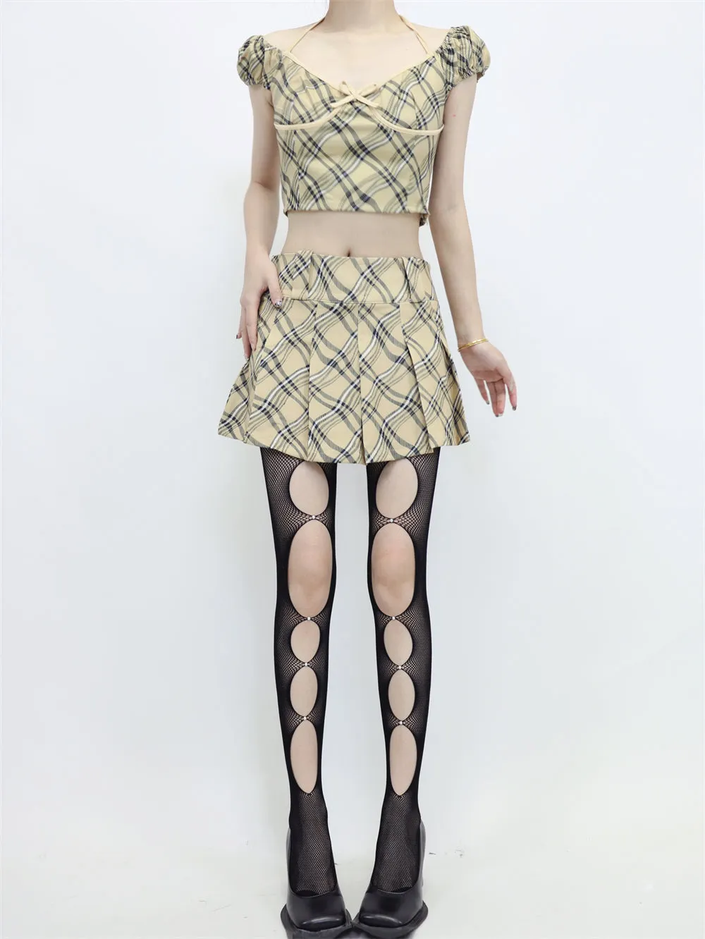 Twilight Fishnet Cut Out Gem Tights