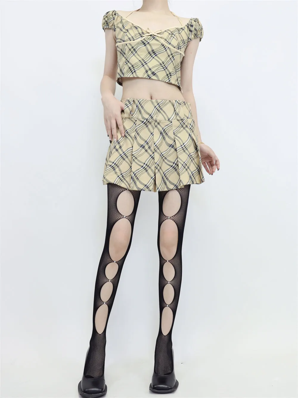 Twilight Fishnet Cut Out Gem Tights