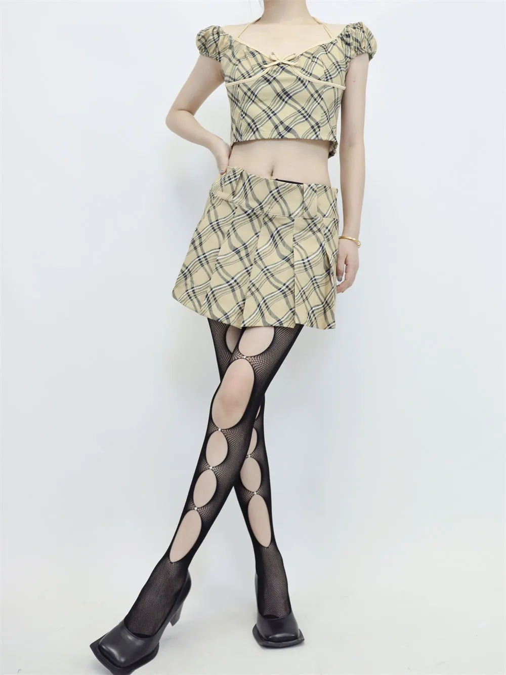 Twilight Fishnet Cut Out Gem Tights