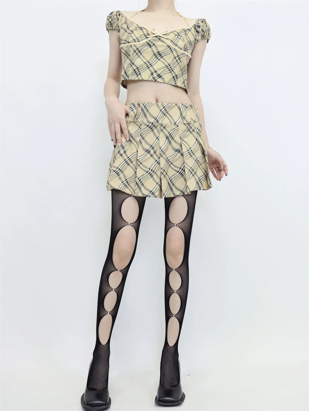 Twilight Fishnet Cut Out Gem Tights