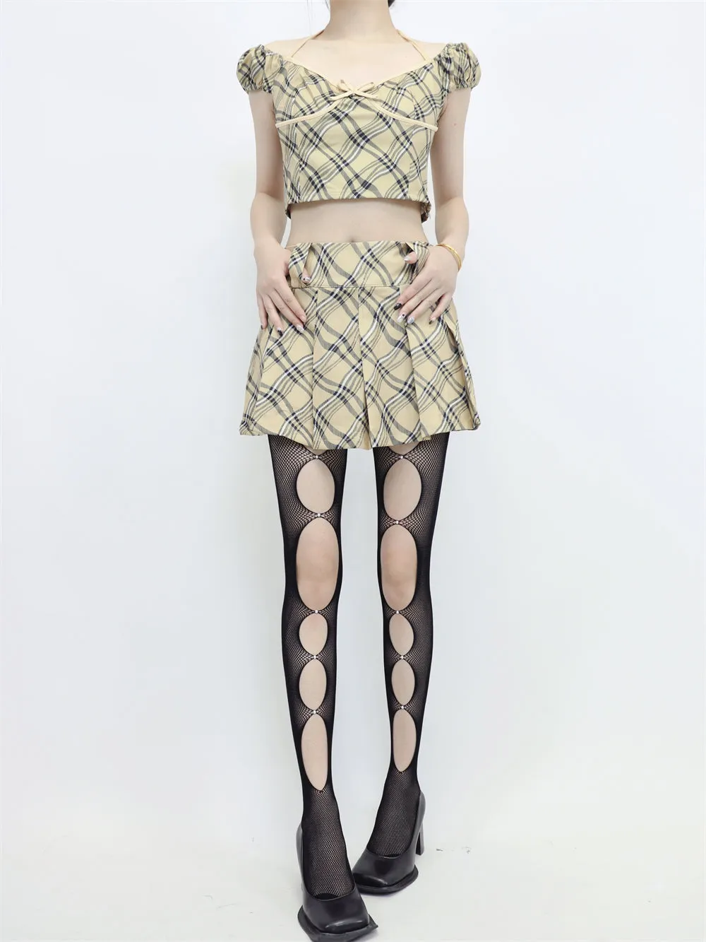 Twilight Fishnet Cut Out Gem Tights