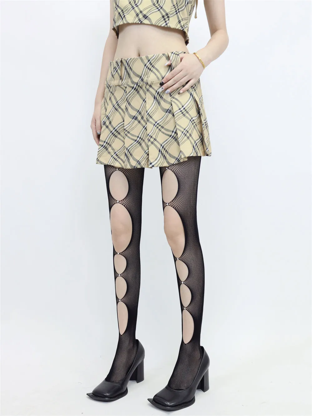 Twilight Fishnet Cut Out Gem Tights