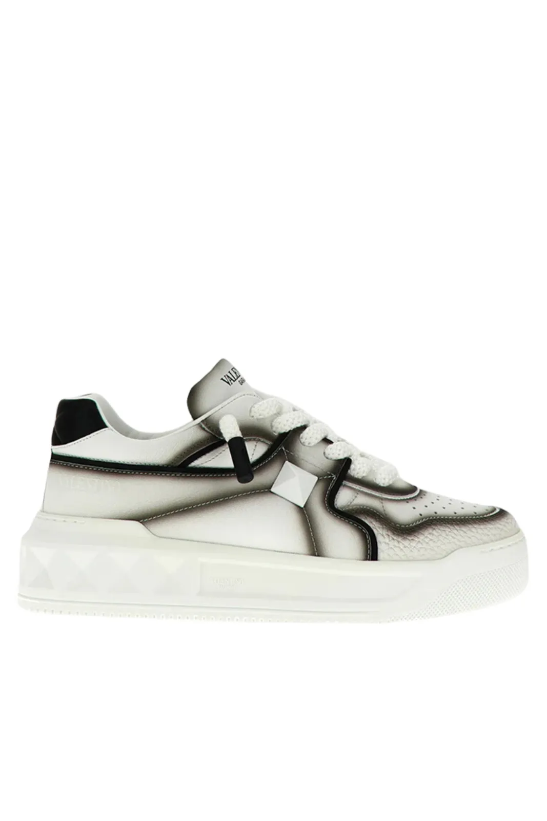 Valentino Garavani White & Black One Stud XL Sneakers