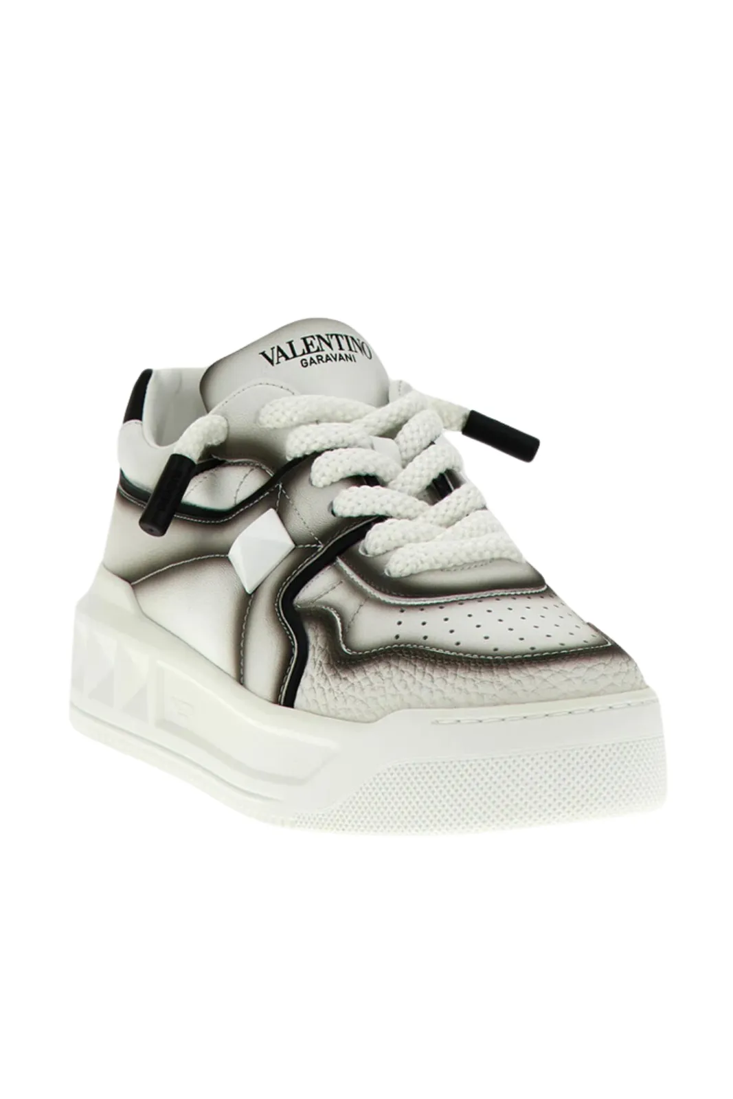 Valentino Garavani White & Black One Stud XL Sneakers