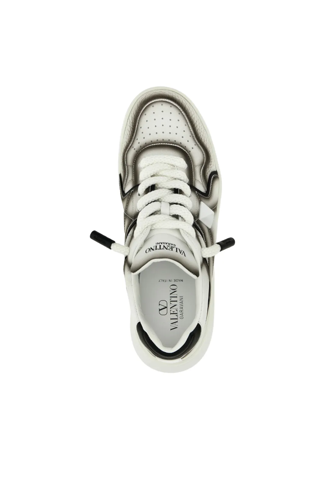 Valentino Garavani White & Black One Stud XL Sneakers