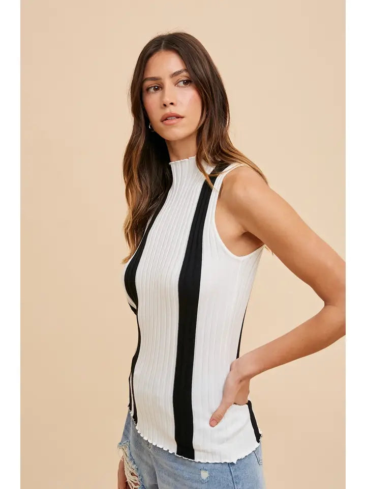 Valerie Vertical Stripe Mock Tank