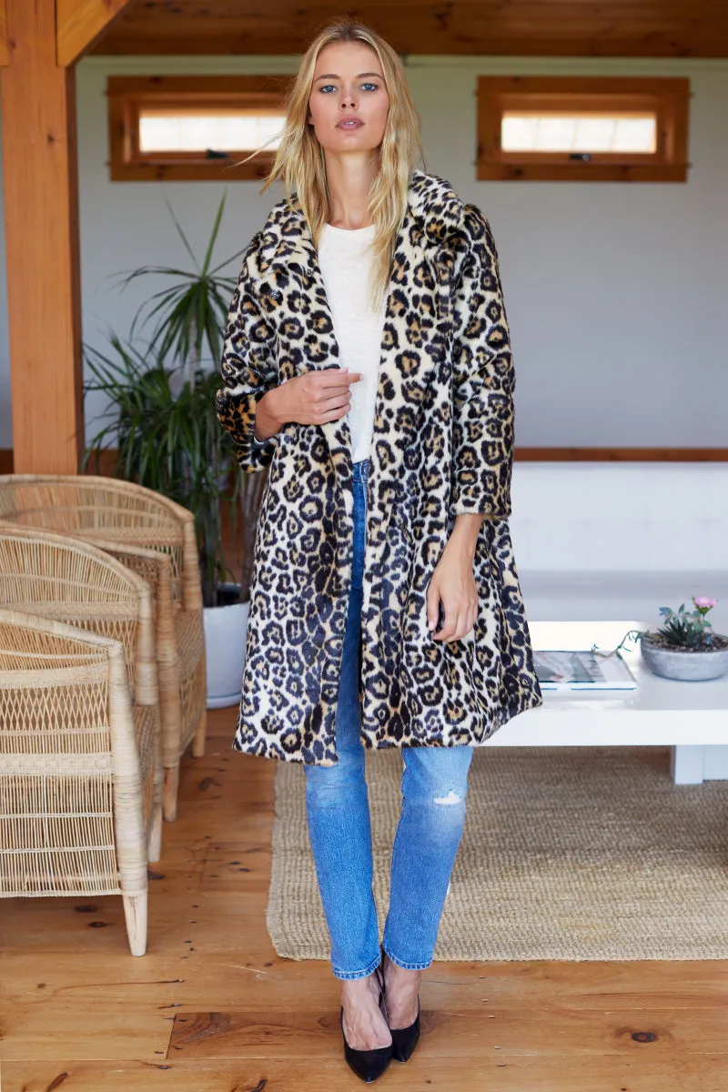 Vegan Leopard Coat - Leopard