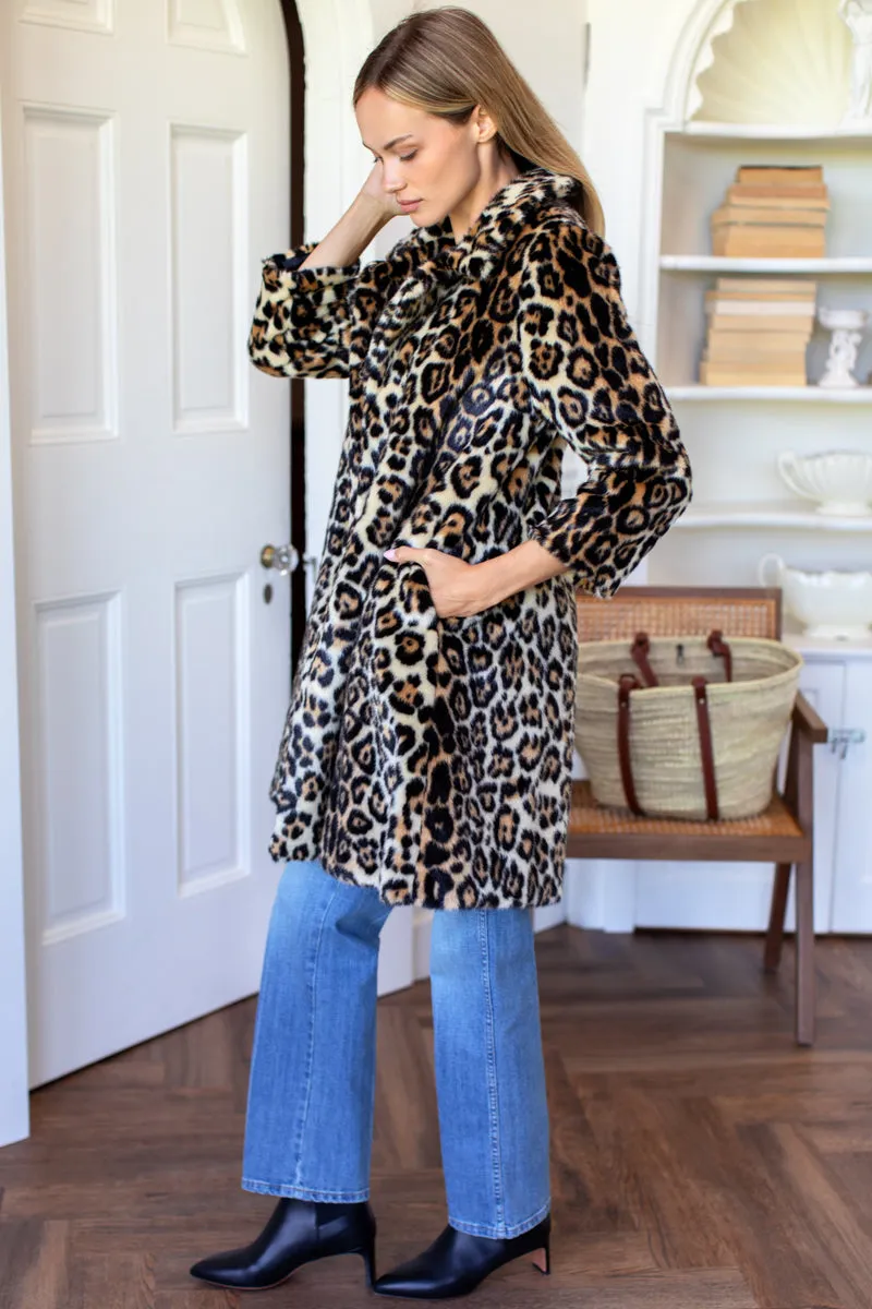 Vegan Leopard Coat - Leopard