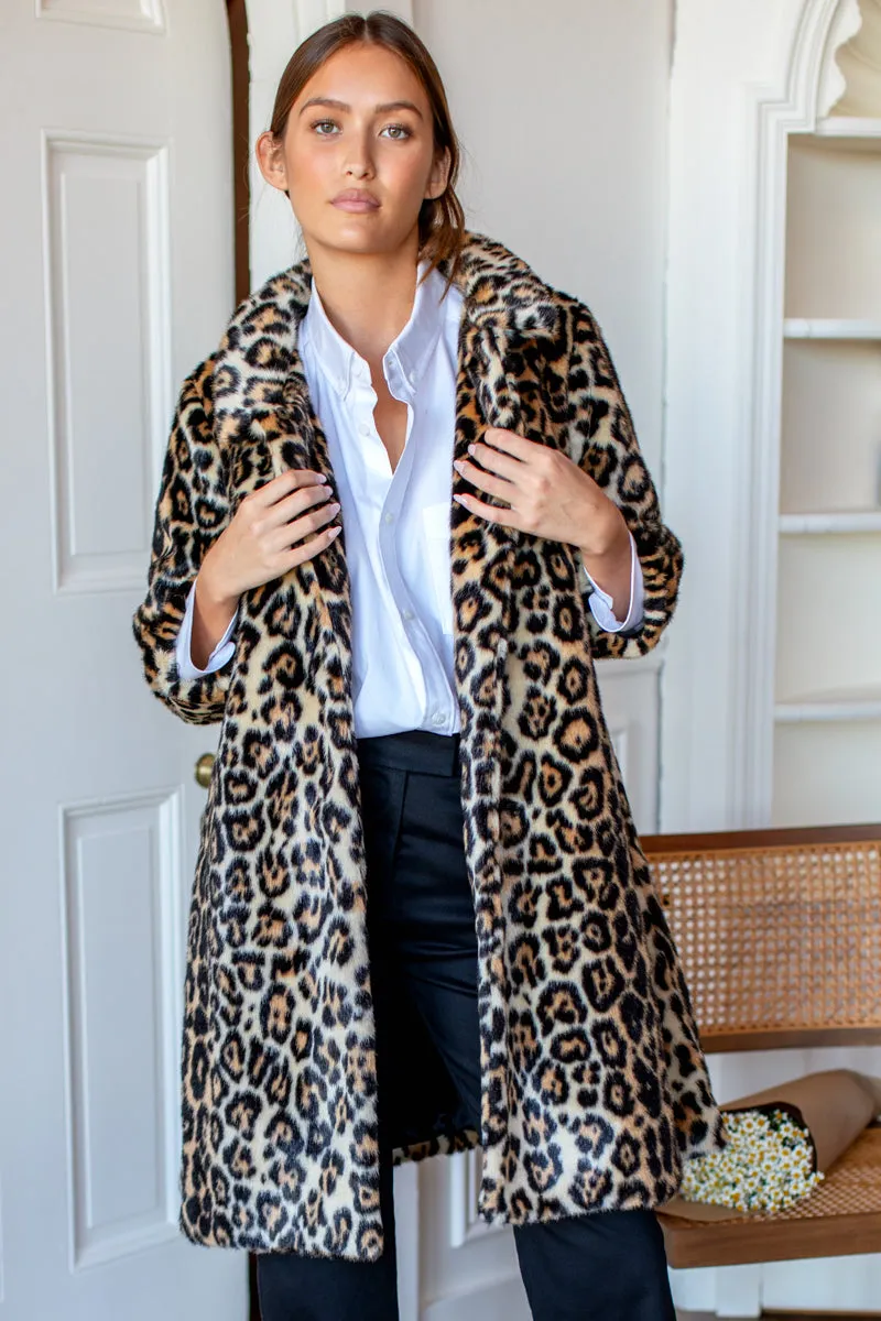 Vegan Leopard Coat - Leopard