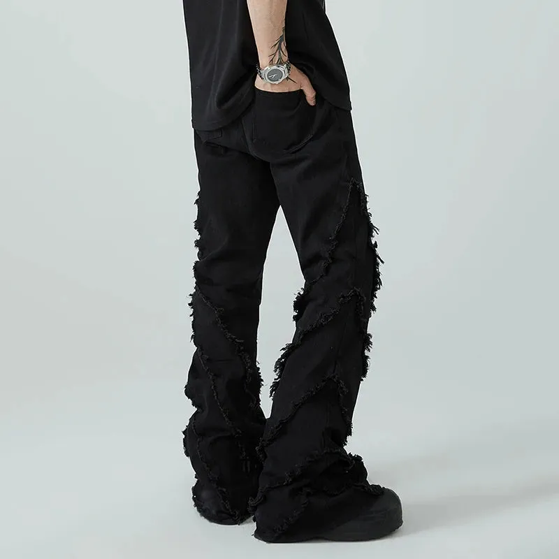 Versatile Slim Edge Washed Denim Casual Flare Pants