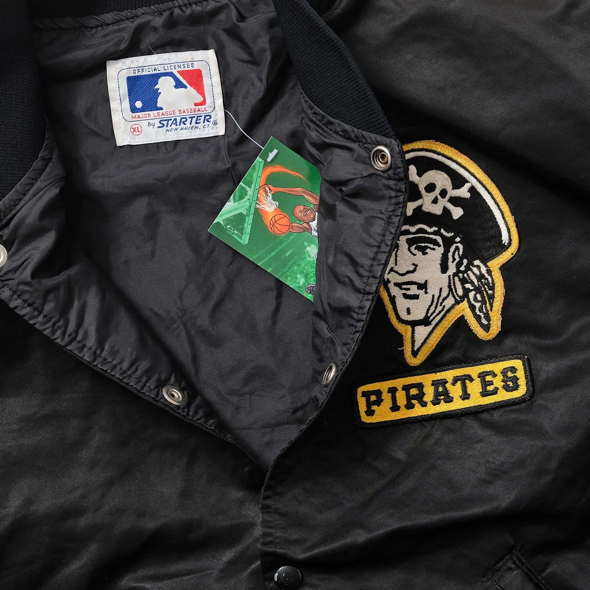 Vintage Starter Pittsburgh Pirates Satin Bomber Jacket Large