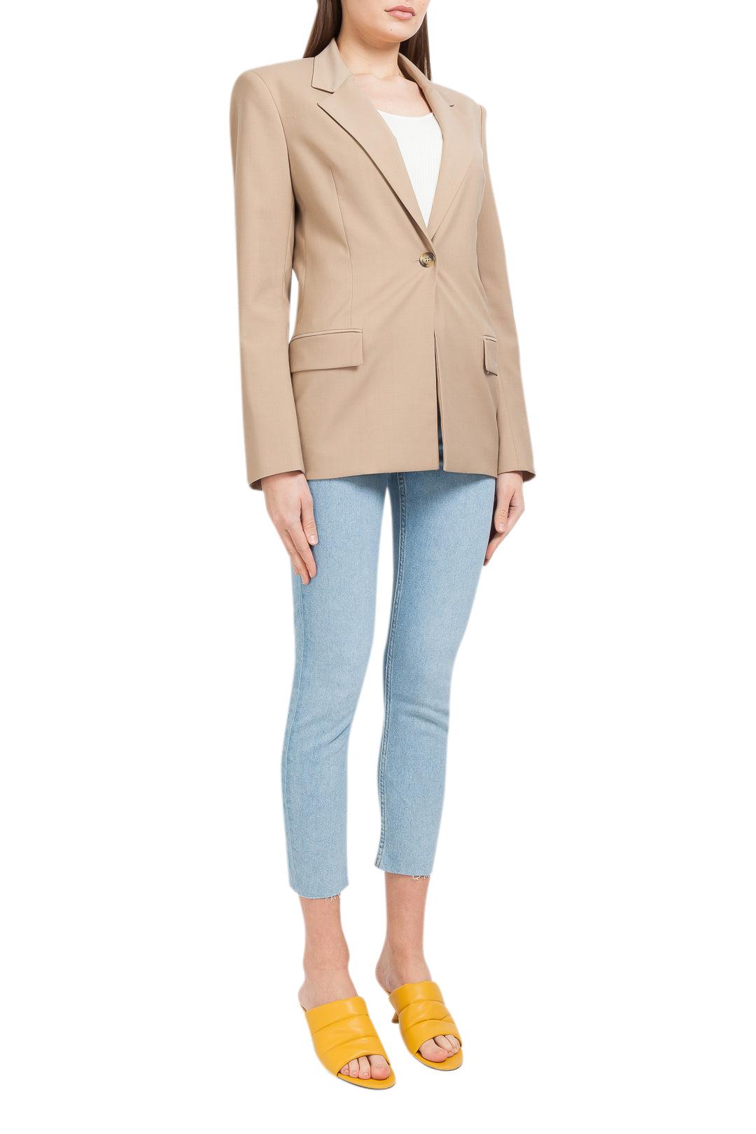 Virgin wool tailored blazer jacket