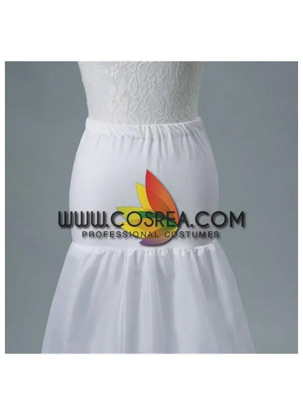 White 2 Tier Mermaid Tail Petticoat