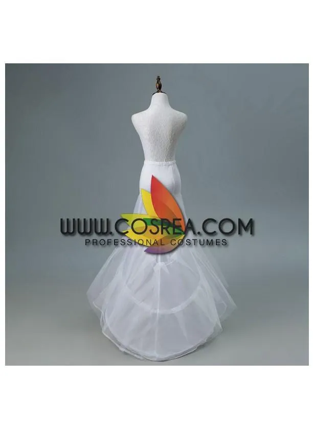 White 2 Tier Mermaid Tail Petticoat