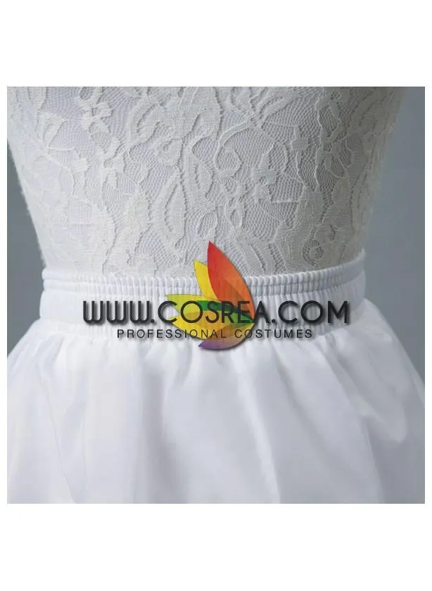 White 2 Tier Tulle Petticoat With Train