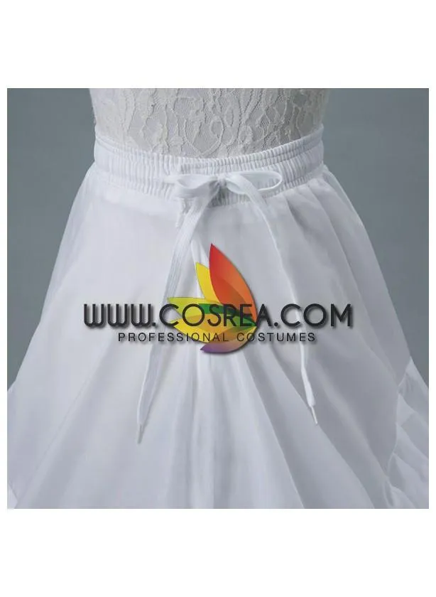 White 2 Tier Tulle Petticoat With Train