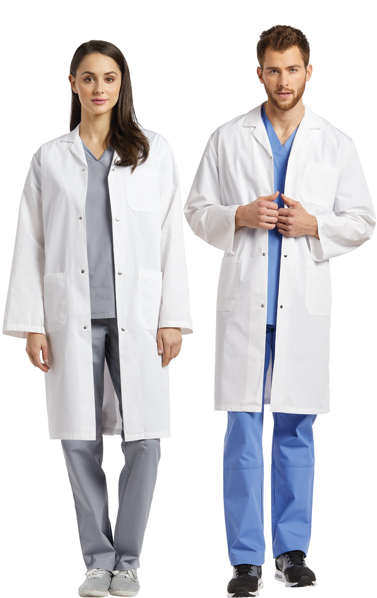 White Cross UNISEX Three-Pocket Snap Front Lab Coat