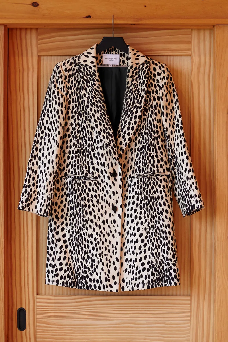 Wingtip Coat 2 - Leopard Linen