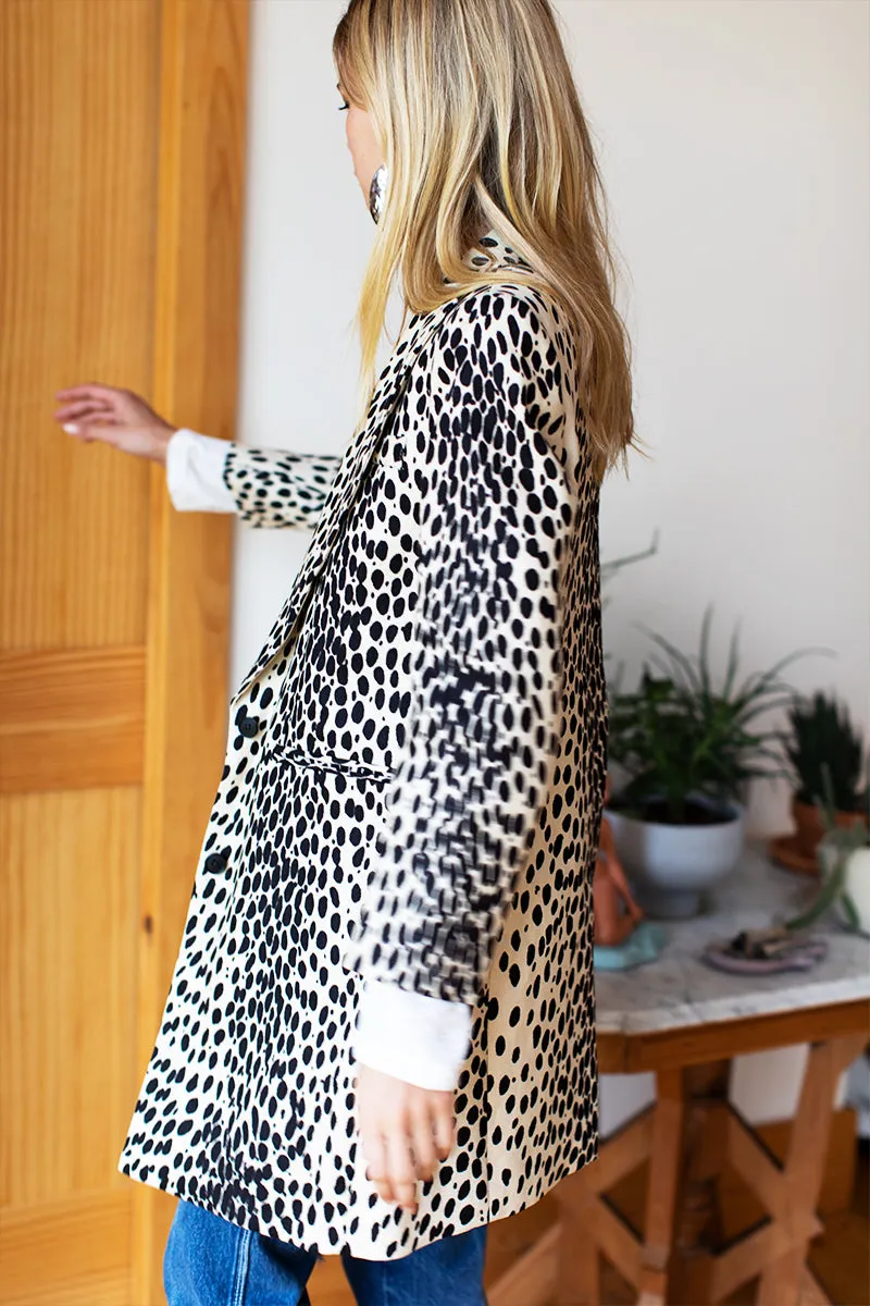 Wingtip Coat 2 - Leopard Linen