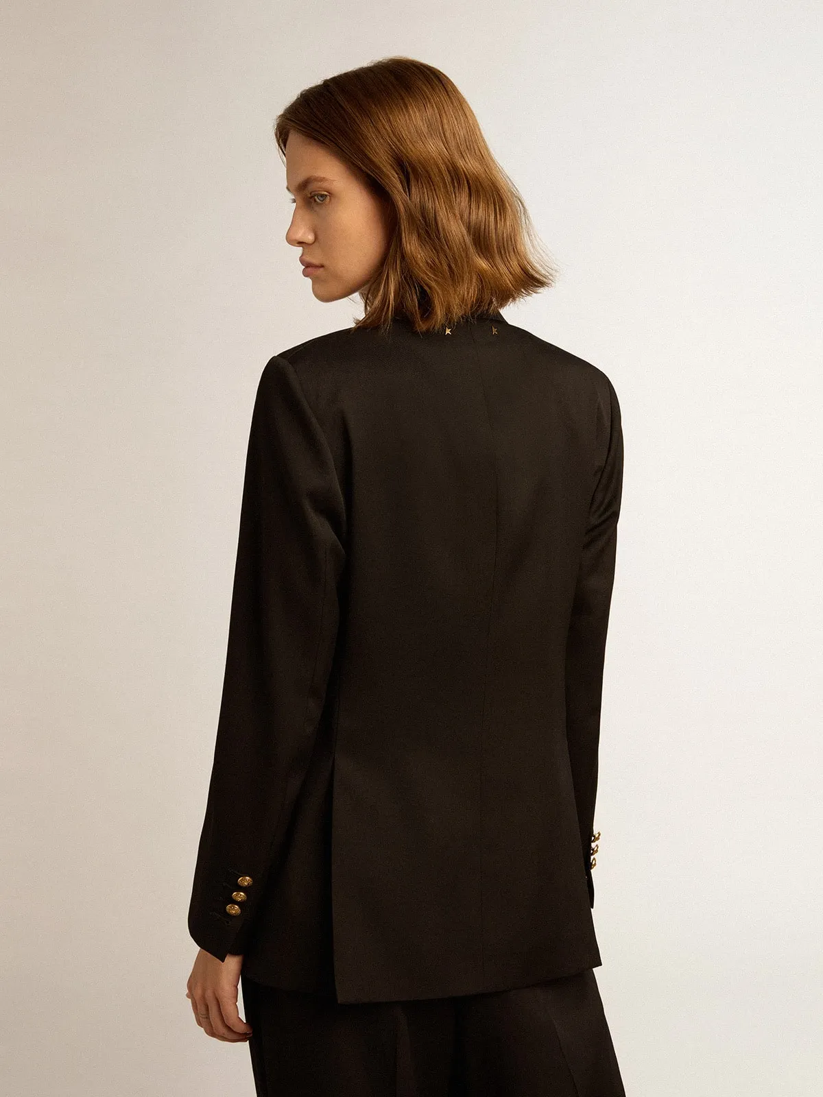 Women’s black double-breasted blazer