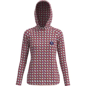 Women's Printed Knit Golf Hoodie In Cordovan