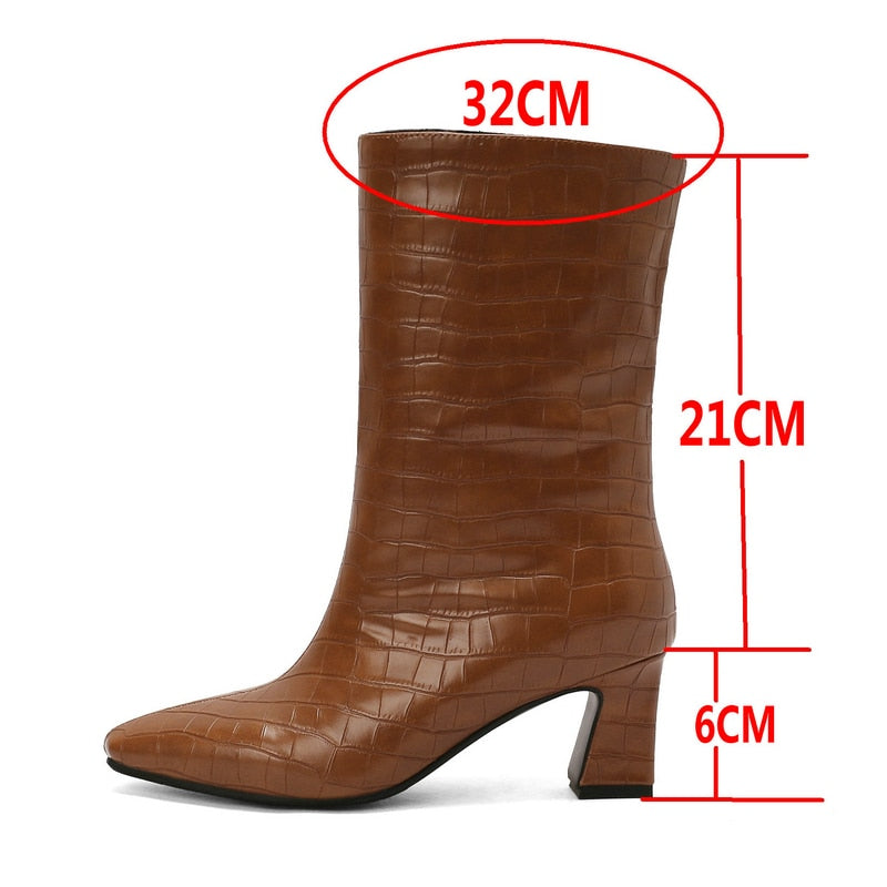 Women's Sexy Retro Pointed Leisure Toe Strange Style Mid-Calf Boots