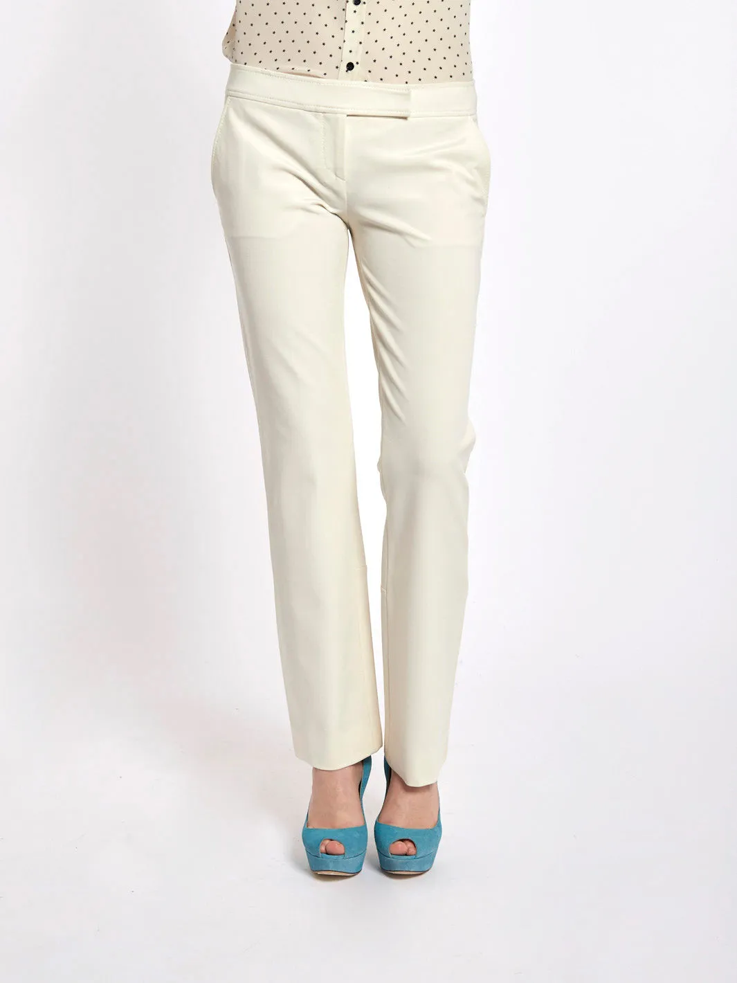 Y2K Alessandro Dell'Acqua cream pants in stretch fabric