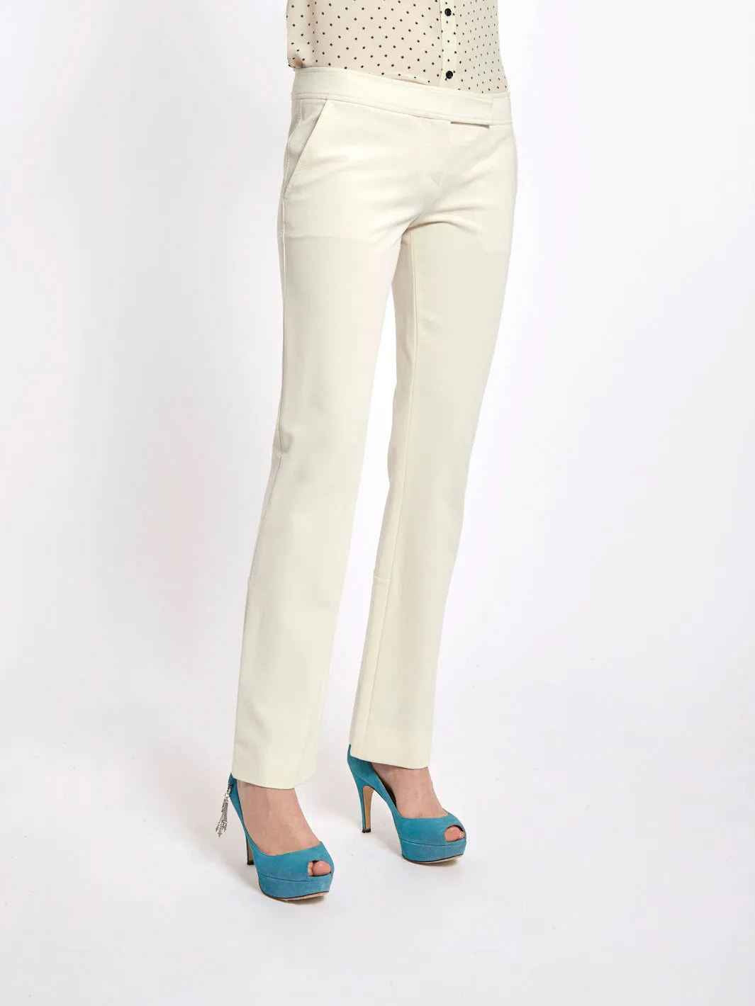 Y2K Alessandro Dell'Acqua cream pants in stretch fabric