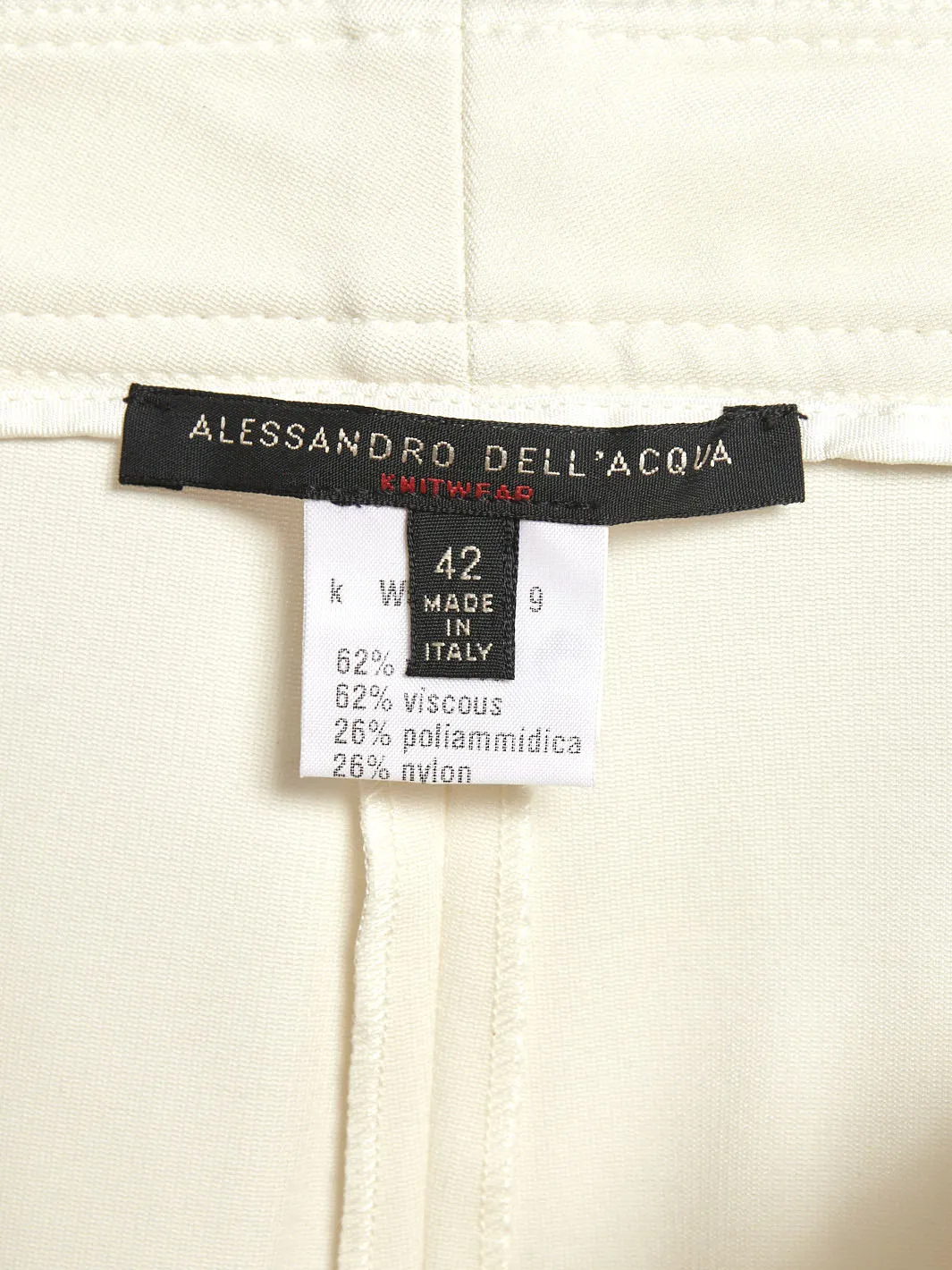 Y2K Alessandro Dell'Acqua cream pants in stretch fabric